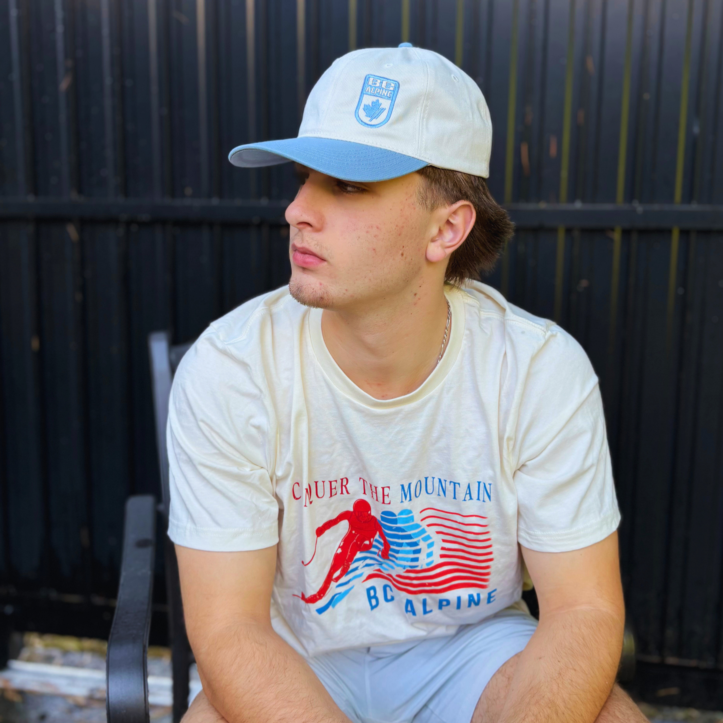 Two-Tone Unstructured Snapback (Natural/Blue Mist)